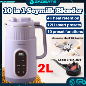 (Malaysia Plug) 2000ML Wall Breaker Machine Soy Milk Maker 20 Blades Soya Bean Machine Breakfast Baby Food Multifunctional Juicer Blender