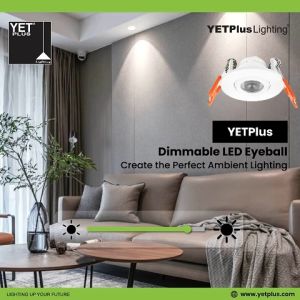 YETPlus EB03 / EB05 3W White Round Square Adjustable Dimmable COB LED Ceiling Recessed Eyeball Picture Light Spotlight Beam Spot Lamp 3000K Warm White