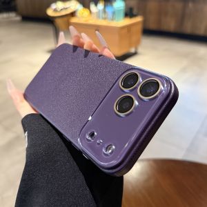 AO.HU | Genuine Leather Full Coverage Ultra Thin Phone Case With Lens Protector Dark Purple