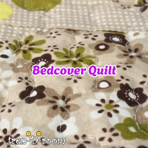 Tren-D-room Bed cover quilt set estetik 235 cm x 250 cm dan 2pcs sarung bantal 58 cm x 78 cm selimut tebal padding isi dakron motif abstract modern dekorasi kamar tidur polyester katun - NMs
