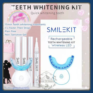 ส่งเร็วภายใน 24 ชม Professional teeth whitening wireless LED light machine SMILEKIT Dental care kit 4 teeth whitening pen 35% carbamide peroxide gel whitening light effectively remove stains whitening teeth