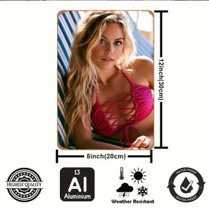 CIFbuy | 2D Metal Wall Art Sign Modern Female Theme Studio Decor Durable Flat Decorative Painting 8x12 Inch for Shop Bar Club Craft Gi