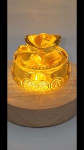 (SG Seller Ready Stocks) Glazed Glass (琉璃) Wealth Gathering Treasure Bowl 琉璃黄金聚财聚宝盆