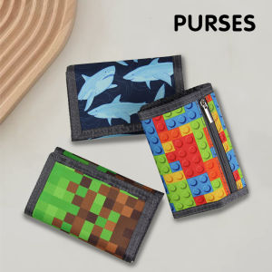 Childrens Wallet Foldable Canvas Coin Purse Primary School Student Card Bag Multifunctional Wallet Student Cartoon Money Cli