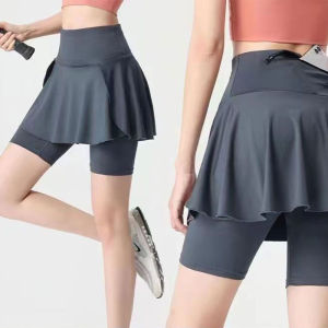 【Cắm trạng】cộng với kích thước Quần Yoga nữ giả hai mảnh quần thể dục chạy tập thể dục lỏng giảm béo Quần thể thao