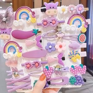 Yumi กิ๊บติดผมเด็ก คลิปหน้าม้า เครื่องประดับผมเด็ก กิ๊บติดผมเจ้าหญิงสุดน่ารัก มี14ในกระเป๋า Childrens hairpin มีสินค้าพร้อมส่ง