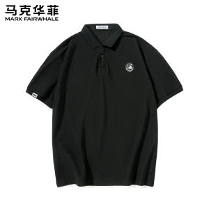 Mark Fairwhale | American Collar Short Sleeve Business Casual Faux Two-Piece Loose Versatile Polo Shirt