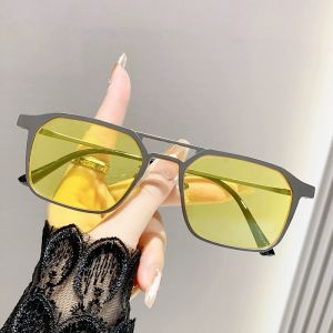 JN IMPRESSION Ống kính từ tính kính mát phân cực Du lịch thời trang người nổi tiếng cùng phong cách lái xe ngoài trời xuyên biên giới Châu Âu và mỹ Kính râm gọng kim loại
