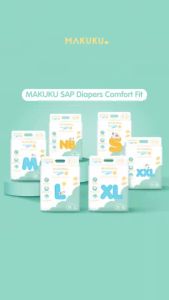 MAKUKU SAP Diapers Comfort Fit Popok Bayi Sekali Pakai Anti Gumpal Extra Dry Extra Lembut