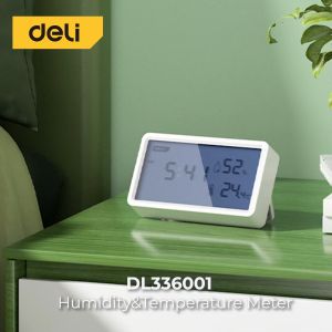 Deli LCD Detectors / Jam Meja LCD Digital Dengan Tampilan Suhu DL336001 Jam Dinding Geometric Abs Timer Dengan Layar Lcd Jam Dengan Pengunci Bagian Belakang - Lazada
