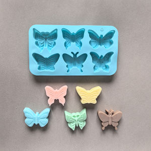 1pc 6 different butterfly shaped silicone molds suitable for desserts jelly cheesecake bread baking pans etc