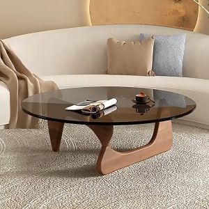 Simple Glass Tea Table Home Use Living Room Small House Luxurious Creative Designer Table Solid Wood Triangle Tea Table