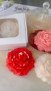 Nến hoa mẫu đơn nến sáp thơm làm quà tặng trang trí sang trọng an toàn kèm hộp đựng