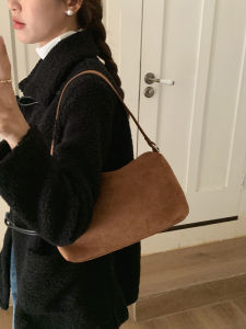 Túi Xách Da Lộn Dung Tích Lớn Phong Cách Hàn Quốc Túi Xách Dưới Cánh Tay Đơn Giản Đa Năng Cổ Điển Hoàn Thiện Mờ Túi Đeo Vai Đơn