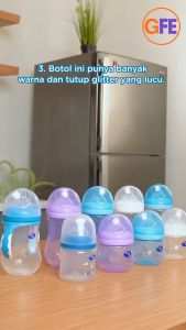 Baby Safe Glitter Wide Neck Bottle Botol Susu ASI Bayi Tutup Berkilau Leher Lebar Dot Natural