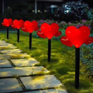 other | 5Pcs/Set Valentines Day Heart Pathway Lights Solar Powered Bear Love Garden Lights For Patio Holiday Party Decoration N017