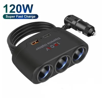 AL5002 -AL5003-D-24ตัวเพิ่มช่องจุดบุหรี่ 2 ช่อง และช่องเสียบที่ชาร์จแบตในรถยนต์ USB 3.1A 2 Port