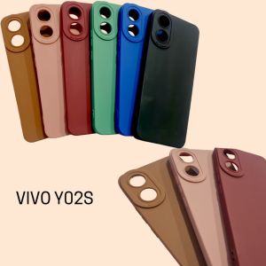 case Vivo Y 02s candi Slikon Warna Hitam Blue Pink hijau merah Lentur Protecion bunkus hp