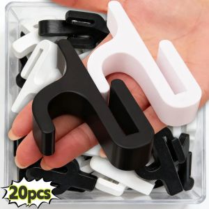 20Pcs Plastic Shower Hook 6mm Thick Glass Door Hanger for Bathrobes Towels Clothing Organizer Laundry Holder Bathroom Accessories