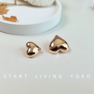 Metal Heart Shaped Button High Heel Decorative Button Gold Silver Shirt Open Cardigan Knitted Sweater Outerwear Button