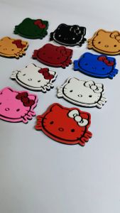 Emblem Variasi Logo Hello Kitty 3D Aksesori Unik Untuk Motor & Mobil Timbul 3D Bukan Akrilik Bahan Fiber Glass