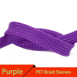 1M Purple PET Braid Sleeves 2/4/6/8/10/12/14/16/20mm High Density Insulated Snake Skin Cable Wrap Sheath