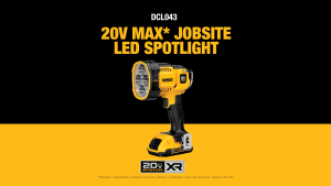 DEWALT ไฟฉาย รุ่น DCL043N-KR ระบบ 20V (ตัวเปล่าไม่รวมแบต) ประกันศูนย์ 3 ปี ของแท้