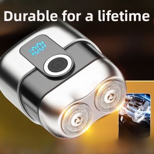 MONLEYTA | Portable Electric Shaver For Men Genuine German Mini Steel Cannon Gift For Boyfriend Double Blade Head Waterproof Rechargeable