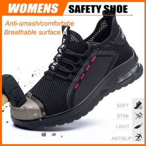 Steel Toe Safety Shoes for Men Women Puncture Proof Tread Sneakers Breathable Non Slip Work Shoes Lightweight Protective Shoes
