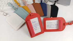 Luggage Tag PU Leather Boarding Pass Colorful simple suitable for both men and women