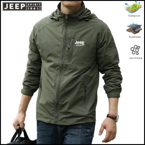 Jeep Spirit Men Outdoor Hiking Jackets Waterproof Hooded Windbreaker Coat Men  Autumn New Casual Jacket Tactics Military Jackets Men