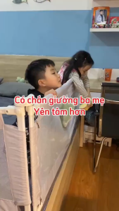 Thanh chắn giường cho bé Bamboo Việt Nam dạng trượt tiện lợi - Quây giường cho bé dễ dàng tháo lắp - Bảo hành trọn đời
