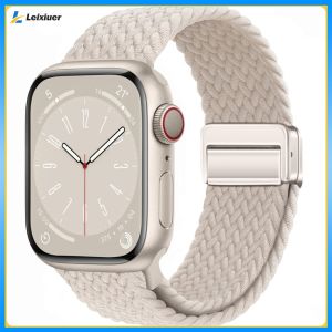 Magnetic Buckle Nylon Strap for Apple Watch Ultra 3/Ultra 2/Ultra 49mm iWatch Series 11 10 9 8 7 6 5 4 SE3 SE2 SE Bands 46mm 45mm 44mm 42mm 41mm 40mm Adjustable Braided Belt Bacelet Band