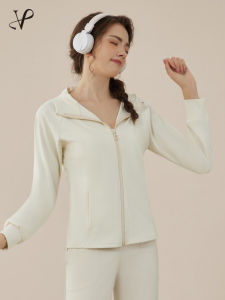 VOJ Womens Fitness Clothing Long Sleeve Stand Collar Quick Dry Breathable Yoga Outerwear Running Sports Set Summer 2024