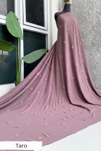 Kain Cringkle PUFF EMBROIDERY Motif Plus Satu Warna