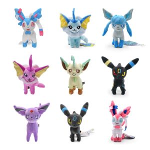 Bandai | Leafeon Vaporeon Glaceon Sylveon Espeon Umbreon Vaporeon Sylveon Plush Toy Stuffed Animal Collectible Soft Plushies Cute Cartoon