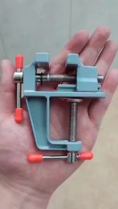 Ragum Mini Catok Meja Mini Alat Penjepit Besi Kayu Table Vice