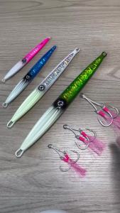 TEASER 2PCS/BAG Hand-tied Slow Jigging Hooks Heavy-duty Double Jigging Hooks for Boat Fishing and Offshore Jigging.