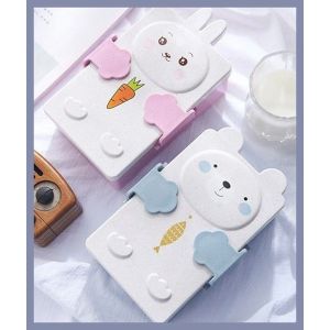 Tempat Makan Anak 2 Sekat Kotak Bekal Makan Anak Lunch Box Bear Rabbit Motif Kelinci Beruang