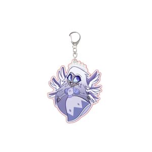 Bandai | 5CM Acrylic Keychain Hazbin Vox Charlie Morningstar Vincent Velvet Emily Abel Anime Peripheral Backpack Decoration Pendant Gift