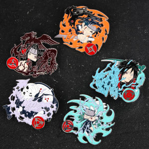 Hot Blooded Anime Enamel Brooch Pin Uchiha Fire Country Metal Pin Fans Gift Cosplay Props For Men Women Lapel Backpack Jewelry