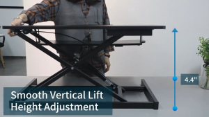 Standing Desk Converter  Upgraded Desk Converter with Hydraulic Lift | Ergonomic Height Adjustable Standing Table