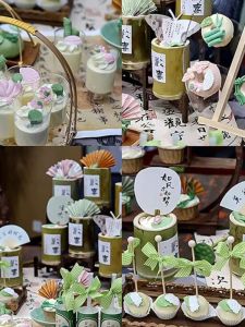 New Chinese Style Baby First Birthday Cake Decoration Plugin Baking Dessert Table Bamboo Forest Wind Cake Decorations