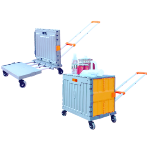 รถเข็นซื้อของพกพาสำหรับเลี้ยวง่าย รถเข็นน้ำหนักเบา รถเข็นเล็กแบบพับได้ รถเข็นที่ใช้งานง่ายสำหรับการเดินทางและเลี้ยงปลา