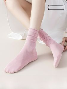 MiiOW | Womens Mid-Calf No-Show Socks Anti-Bacterial Long Tube Autumn Winter Fashionable Modal Nylon Spandex Blend Comfortable Breathable