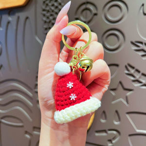 Christmas Mini Knitted Hat Keychains Hand-woven Gloves Christmas Hat Pendant Knitted Hat Christmas Gloves Keyrings New Year