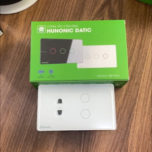 Công Tắc Cảm Ứng Thông Minh Wifi 2 Nút 1 Ổ Hunonic Datic