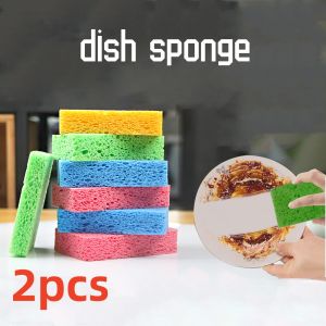 2ชิ้น ถูฟองน้ำมายากลฟองน้ำล้างจานห้องครัว หม้อแปรงจาน สีแปรงการทำความสะอาดใบหน้า 2 ชิ้น