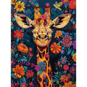 500/1000/1200/2000PCS Jigsaw Puzzle Giraffe Animal Portrait With Daisy Art For Adults Great Weekend And Family Fun Gift