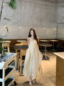 French Elegant White Backless Halter Long Dress
